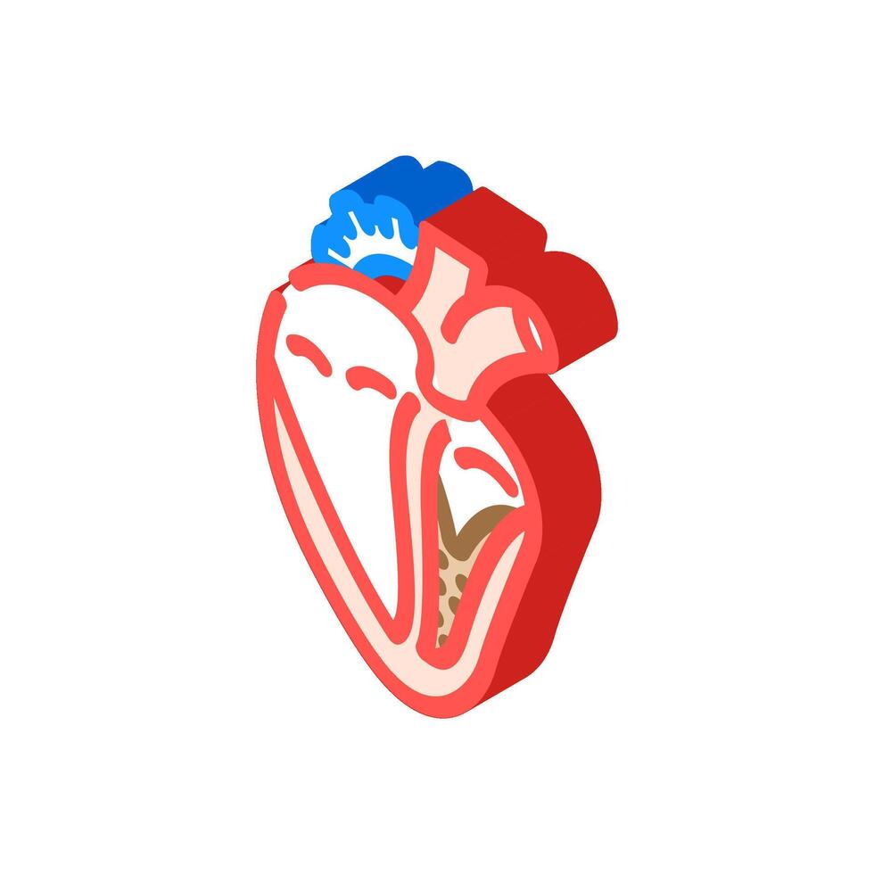restrictive cardiomyopathy cardiology isometric icon illustration vector
