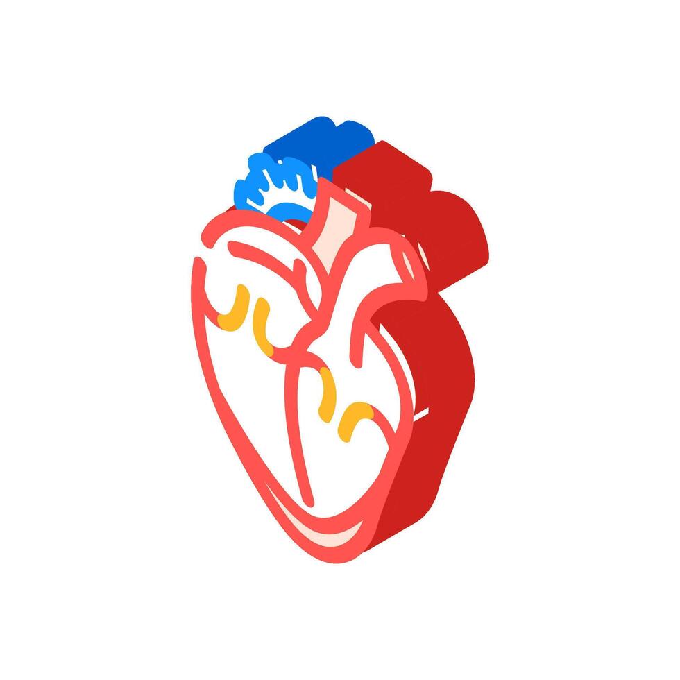 mitral valve prolaps cardiology disease isometric icon illustration vector