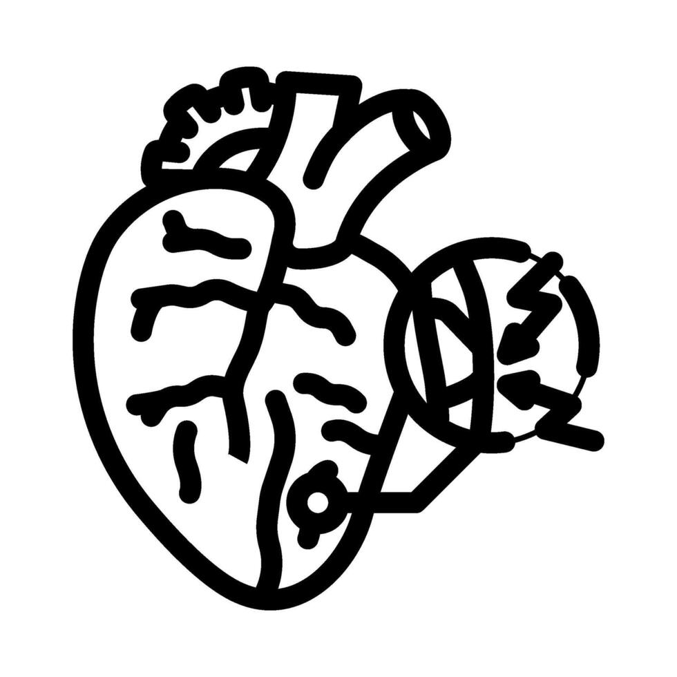 stroke caused cardiovascular issues line icon illustration vector