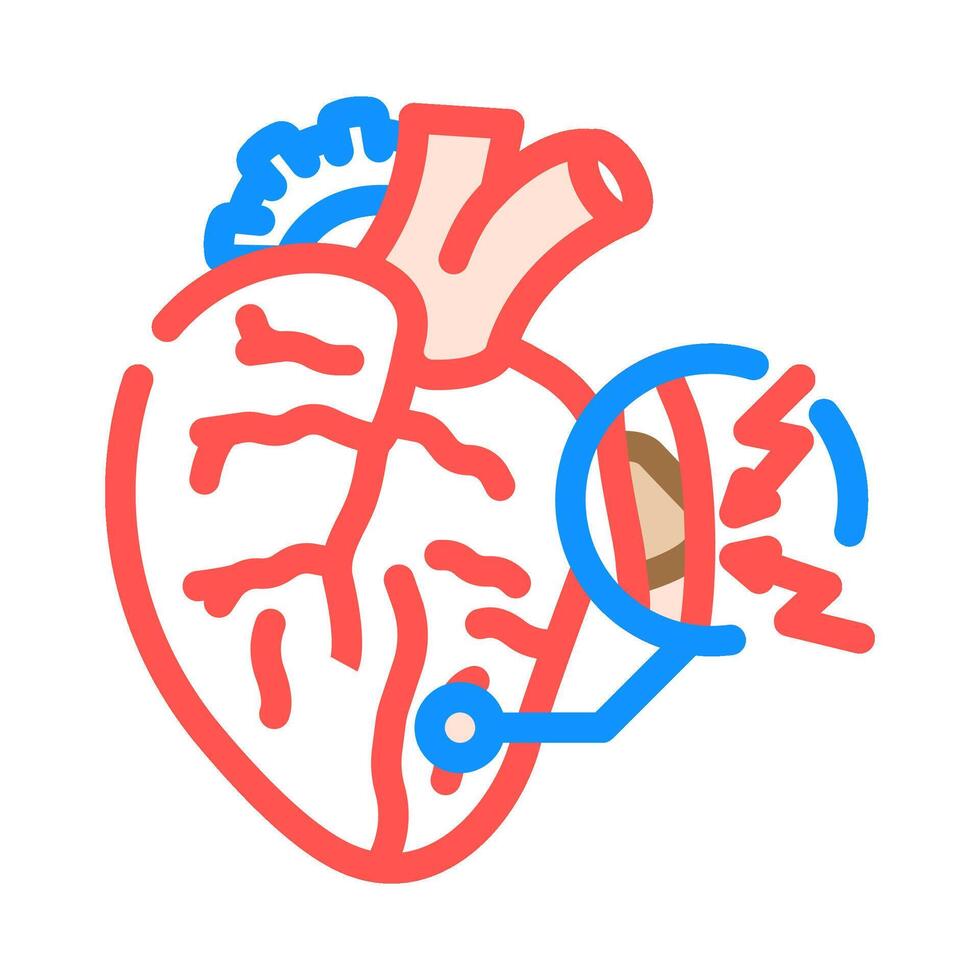 stroke caused cardiovascular issues color icon illustration vector