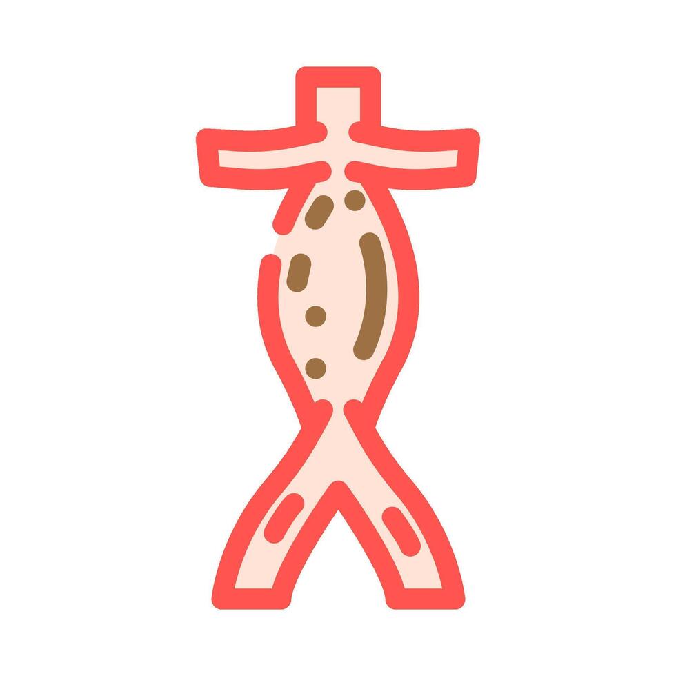 aortic aneurysm cardiology disease color icon illustration vector