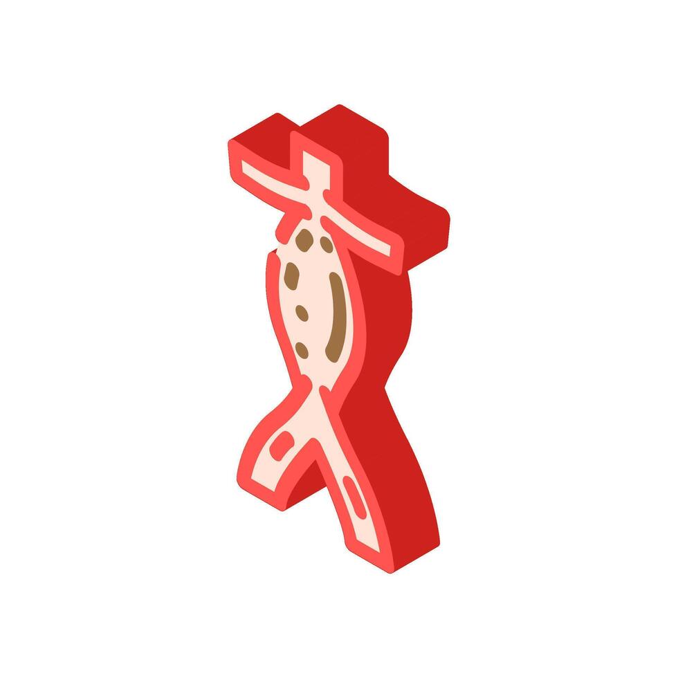 aortic aneurysm cardiology disease isometric icon illustration vector