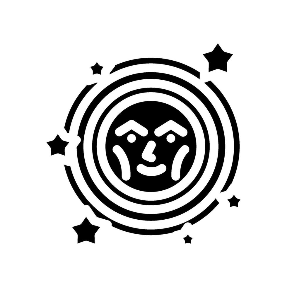 stars cute sun character glyph icon illustration vector