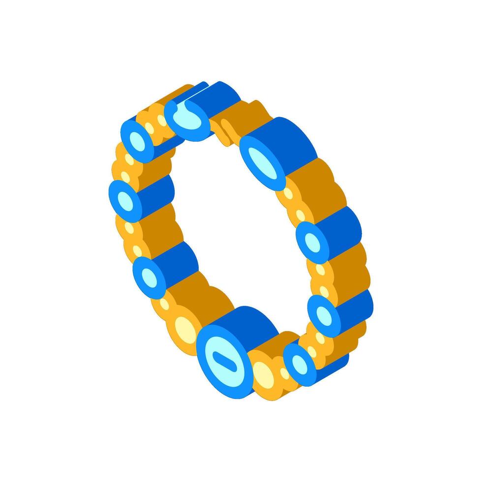 beaded bracelet diy fashion handmade isometric icon illustration vector