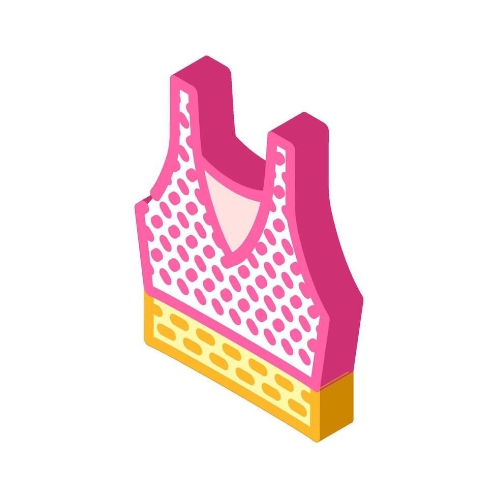 crocheted top diy fashion handmade isometric icon illustration vector