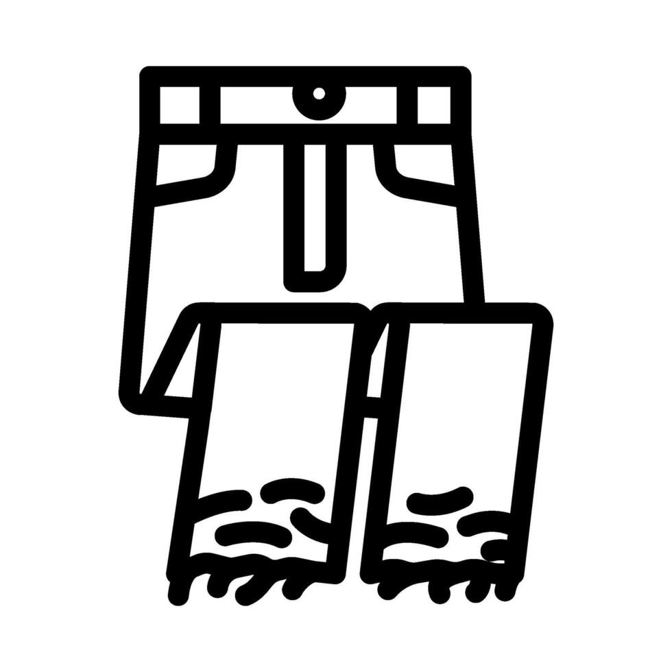 frayed hems jeans diy fashion handmade line icon illustration vector