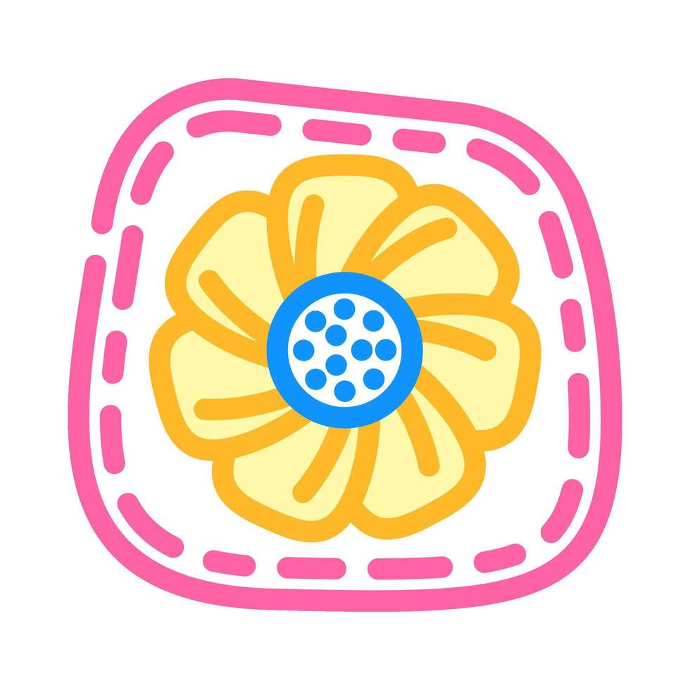 hand sewn patches diy fashion handmade color icon illustration vector