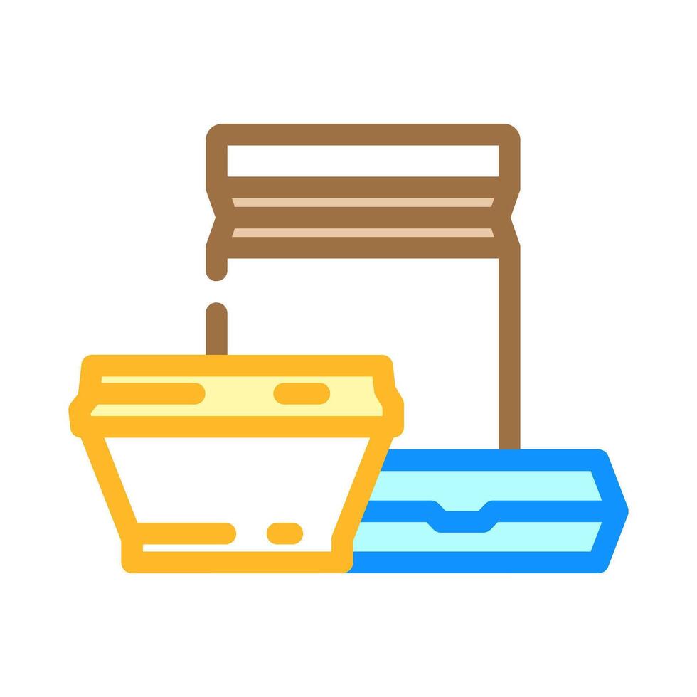 biodegradable packaging sustainability color icon illustration vector