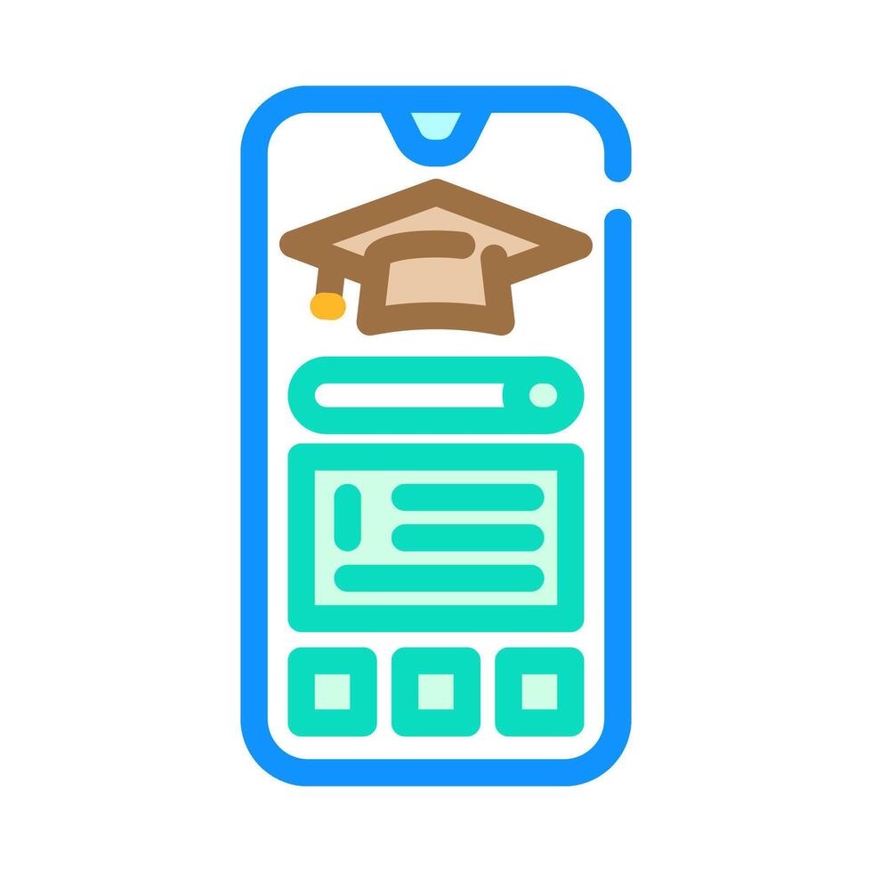 elearning app education platform color icon illustration vector