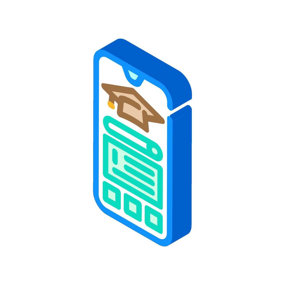 elearning app education platform isometric icon illustration vector