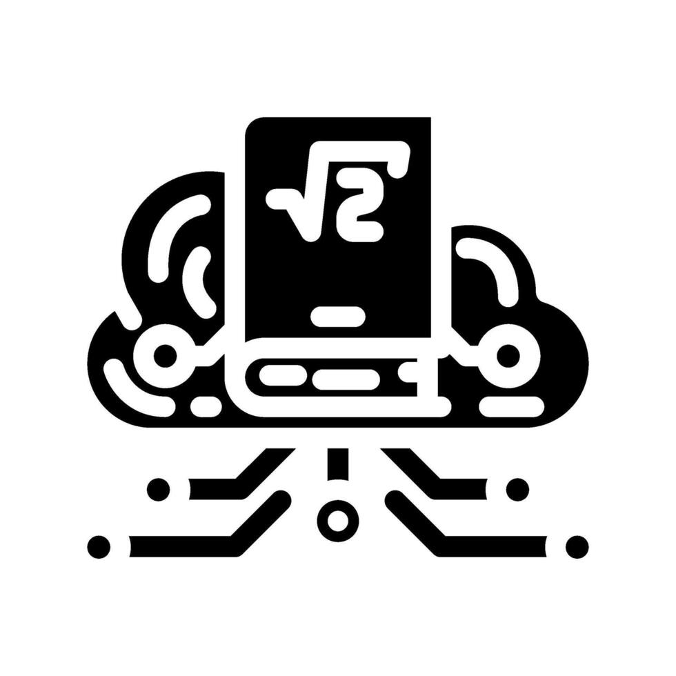cloud library education platform glyph icon illustration vector