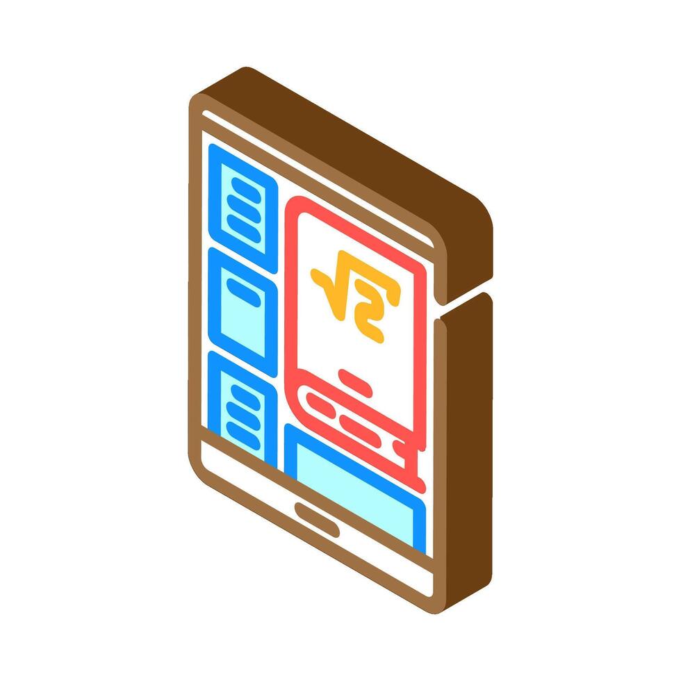 digital textbook education platform isometric icon illustration vector