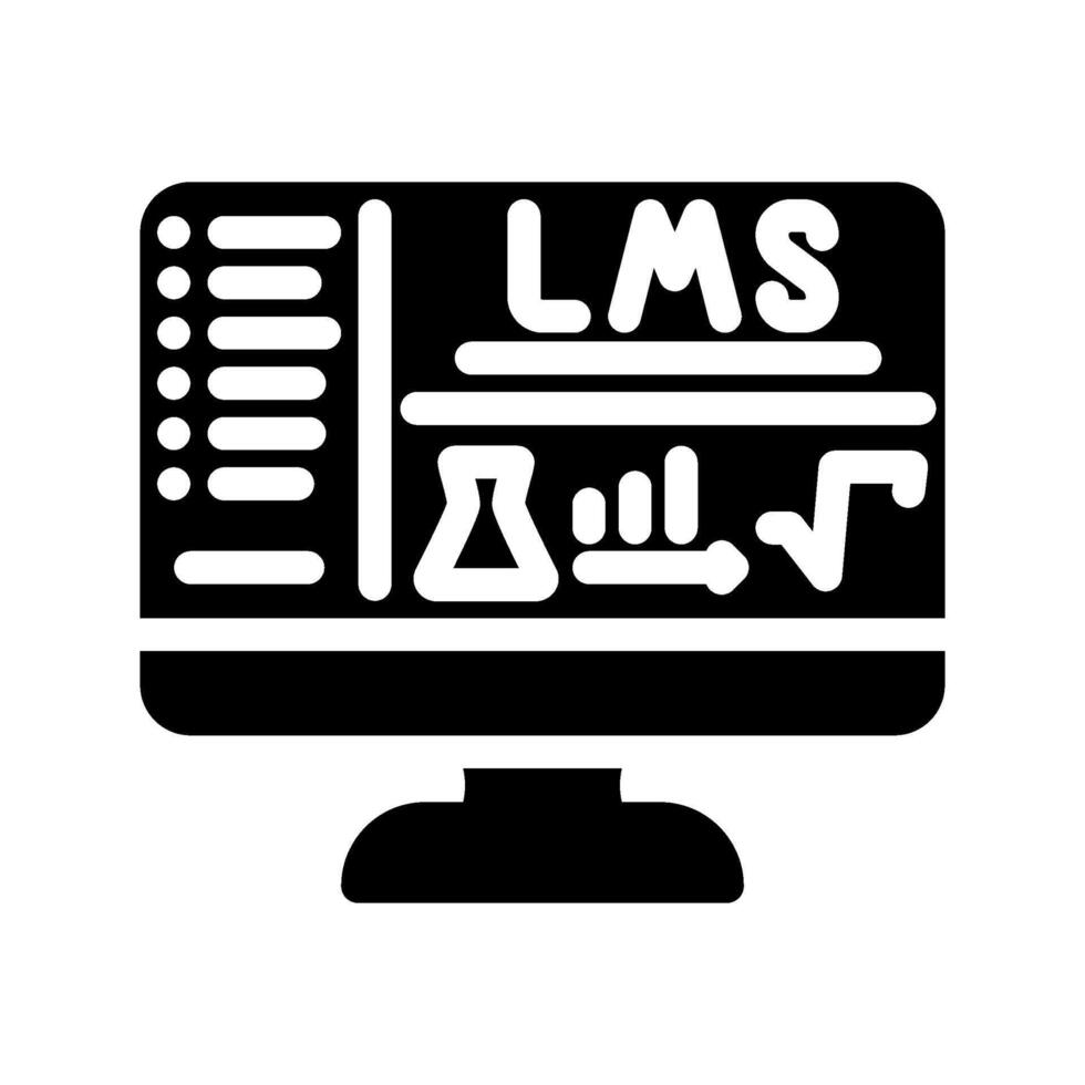 learning management system education platform glyph icon illustration vector