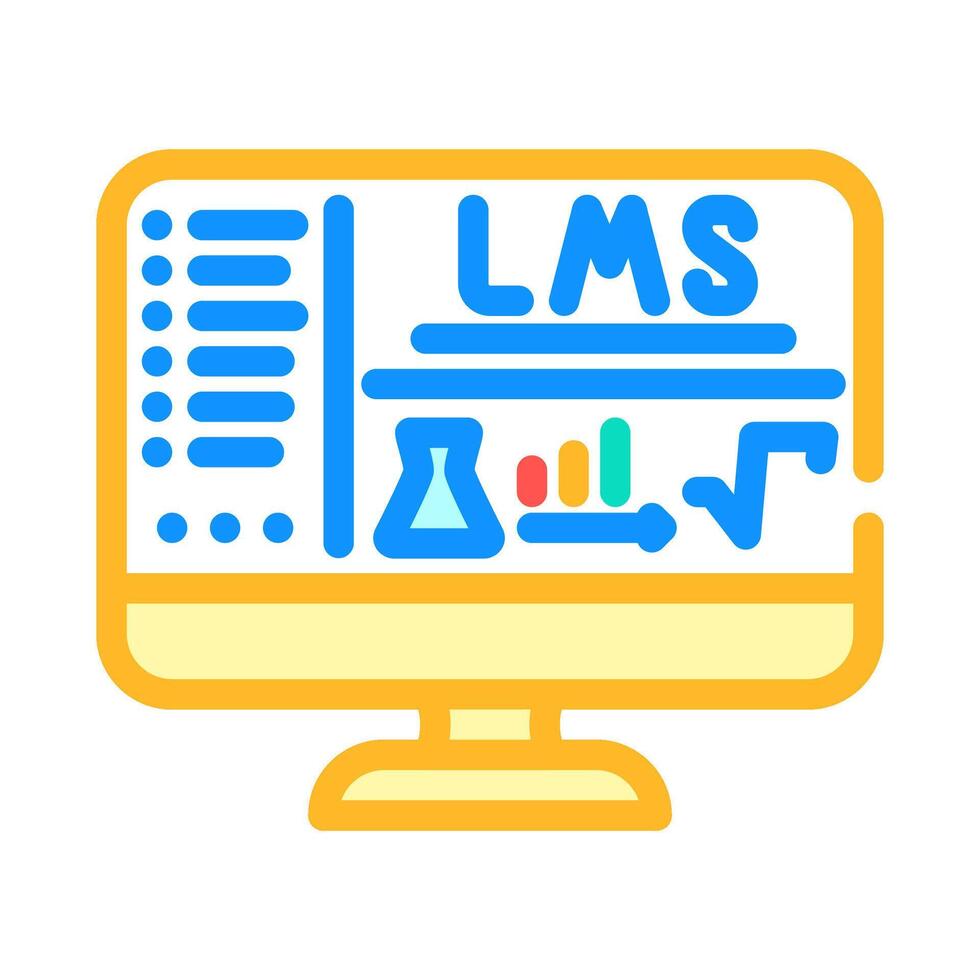 learning management system education platform color icon illustration vector