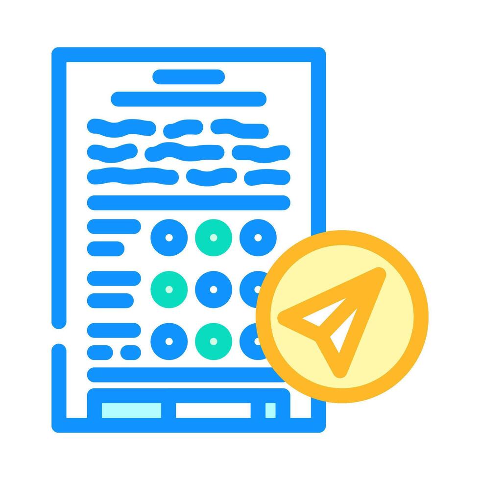 assignment submission education platform color icon illustration vector