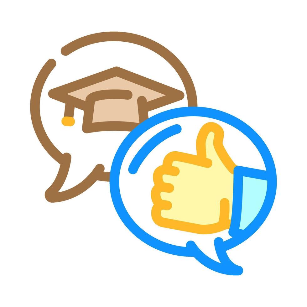 peer feedback education platform color icon illustration vector