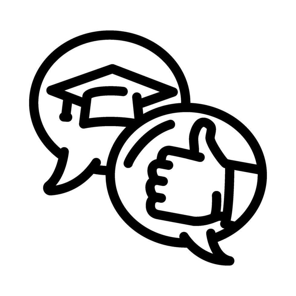 peer feedback education platform line icon illustration vector