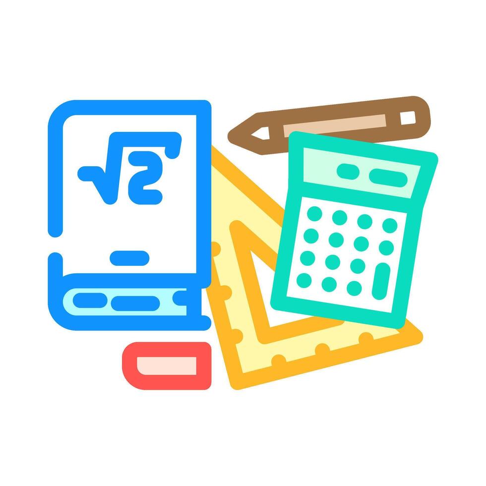 study resources education platform color icon illustration vector