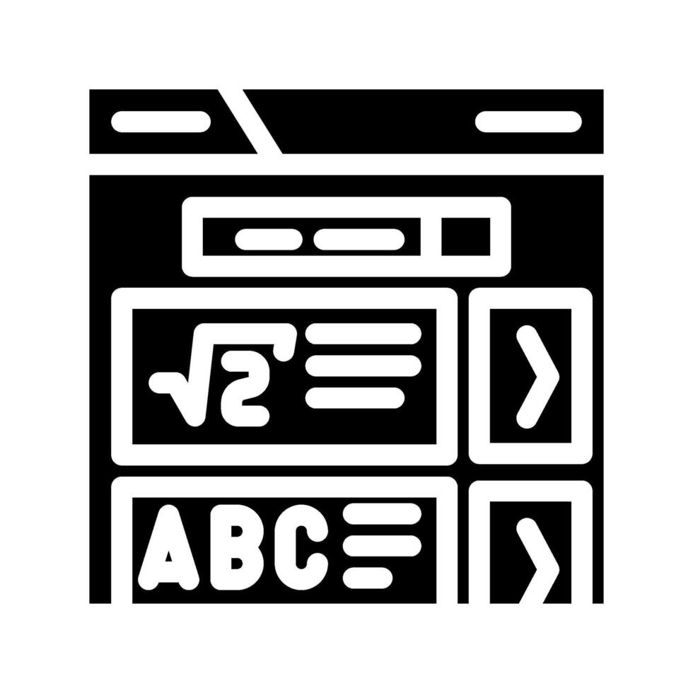 course search bar education platform glyph icon illustration vector