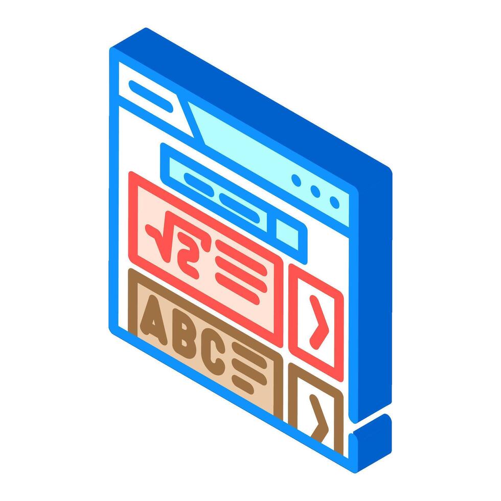 course search bar education platform isometric icon illustration vector