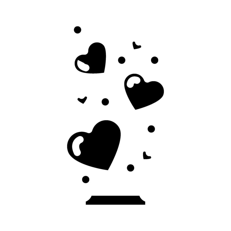fly heart glyph icon illustration vector