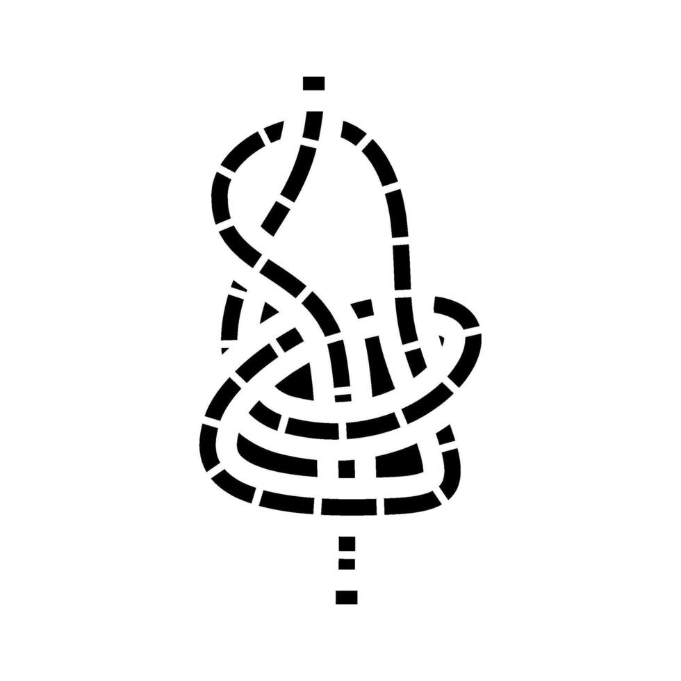 bowline nautical knot glyph icon illustration vector
