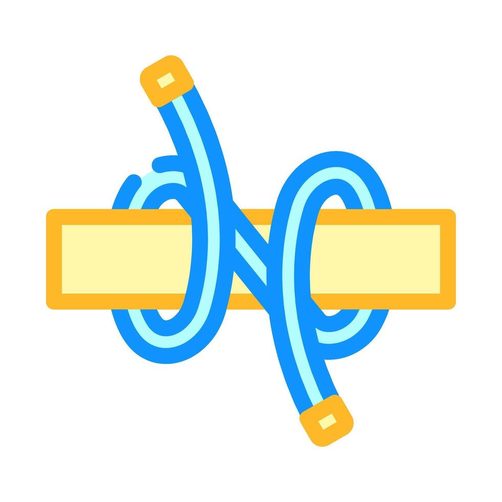 clove hitch nautical knot color icon illustration vector