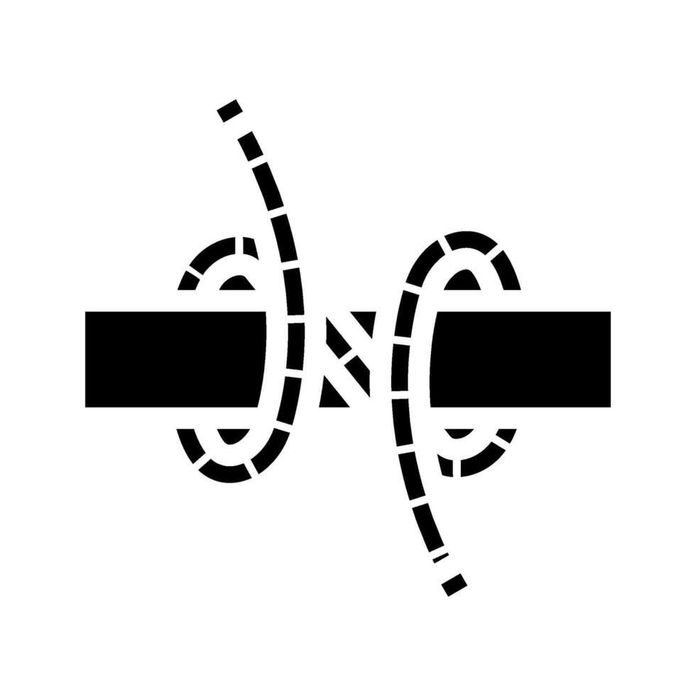 clove hitch nautical knot glyph icon illustration vector