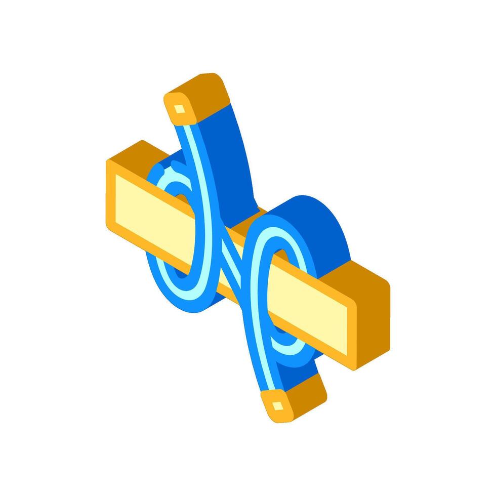 clove hitch nautical knot isometric icon illustration vector
