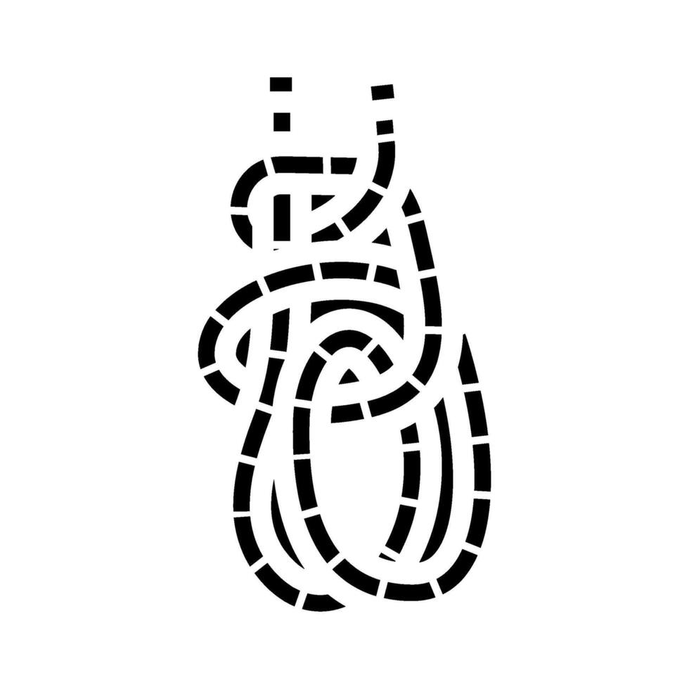 anchor hitch fisherman knot glyph icon illustration vector