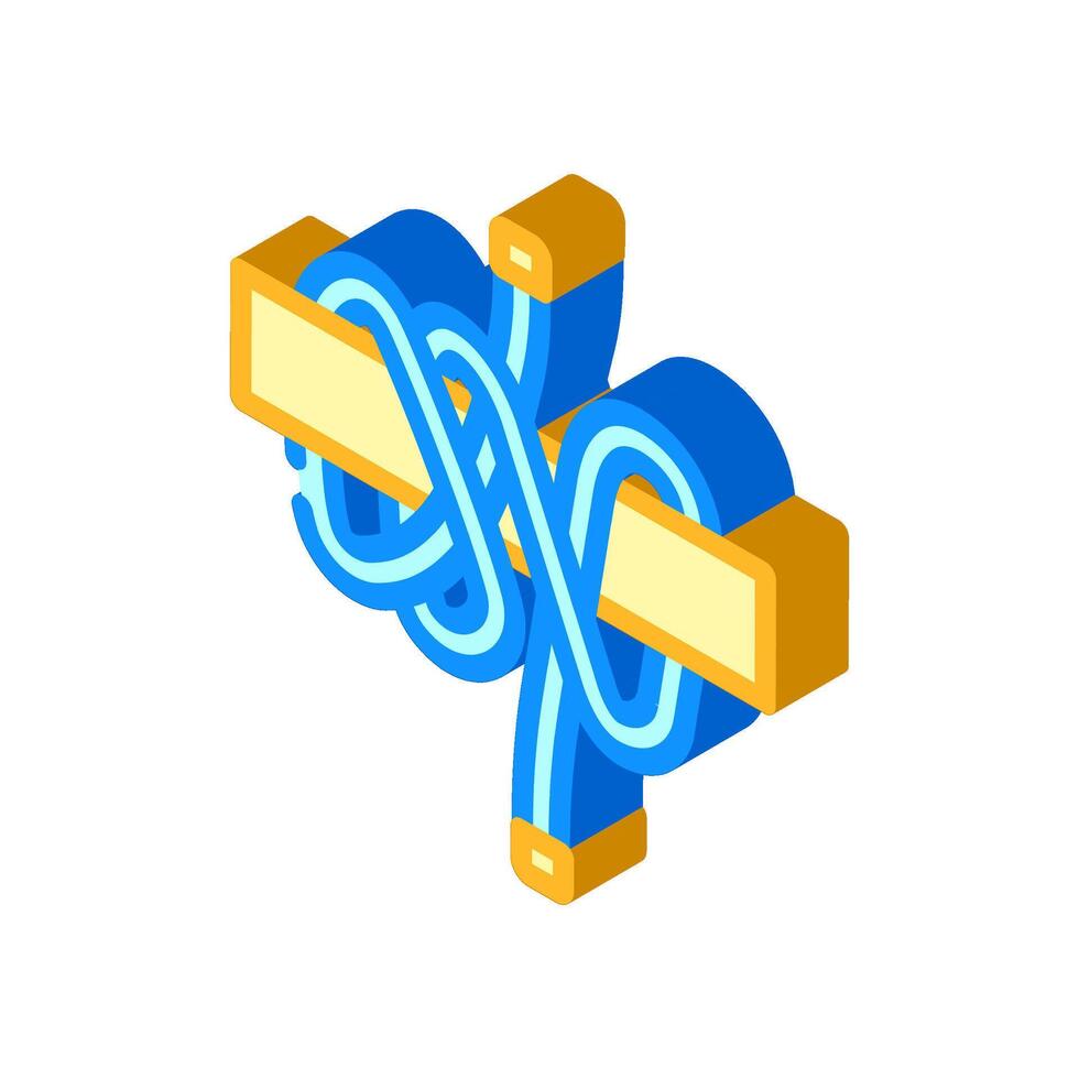 rolling hitch nautical knot isometric icon illustration vector