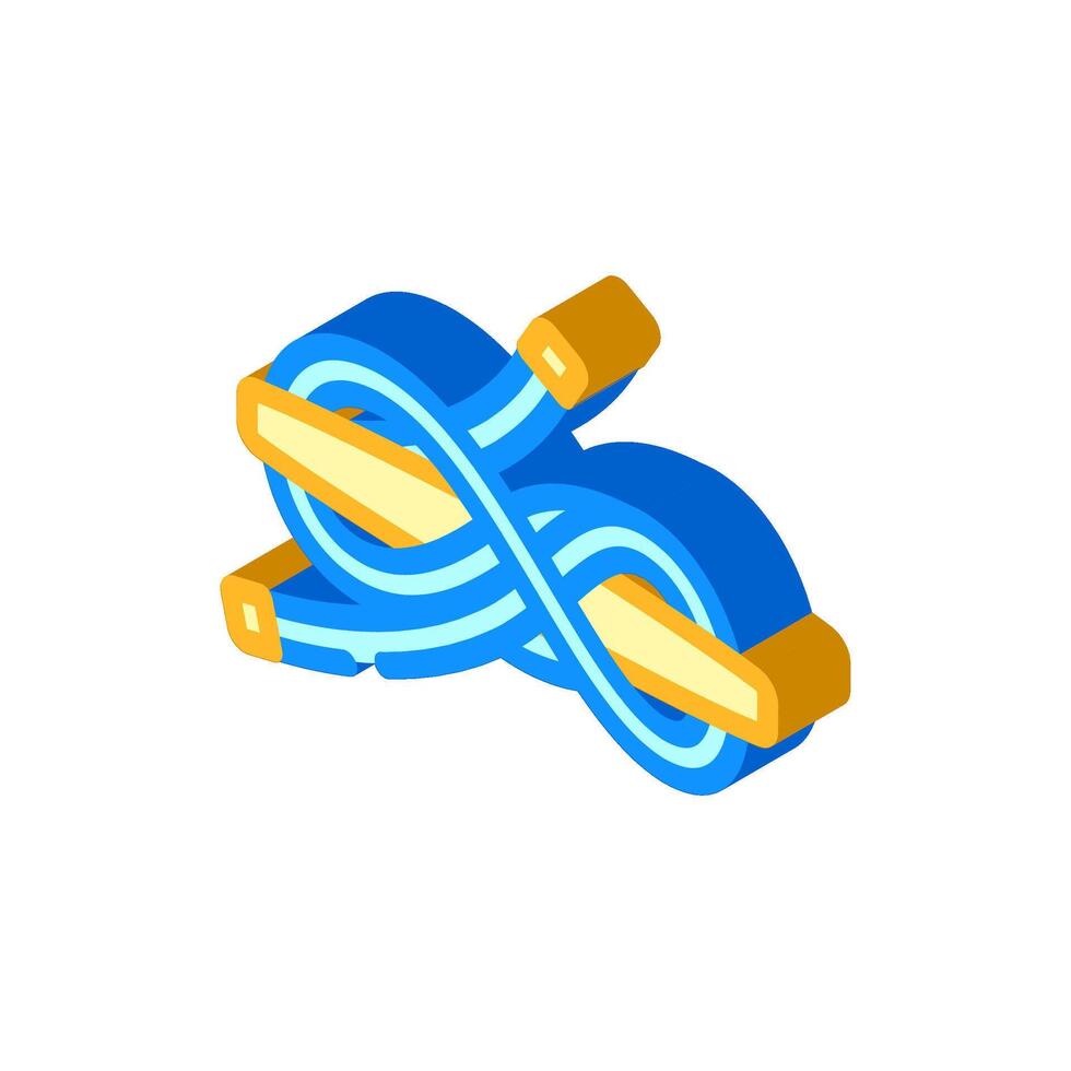 cleat hitch nautical knot isometric icon illustration vector