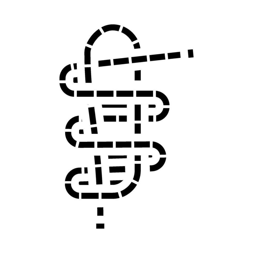 heaving line knot nautical glyph icon illustration vector