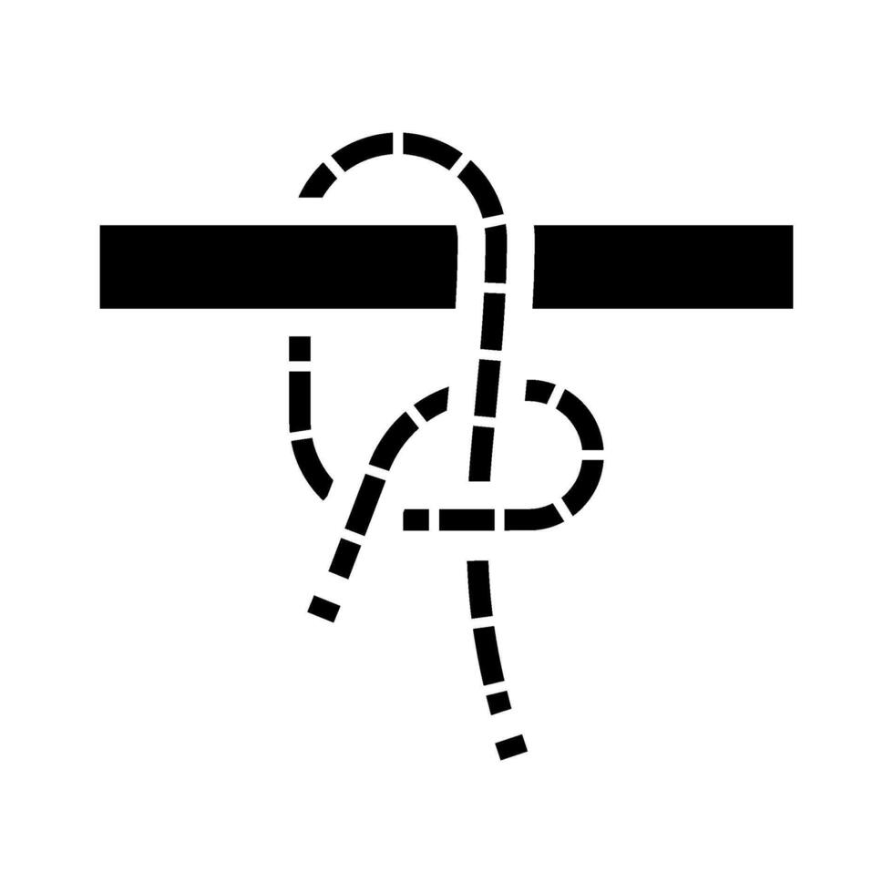 half hitch nautical knot glyph icon illustration vector