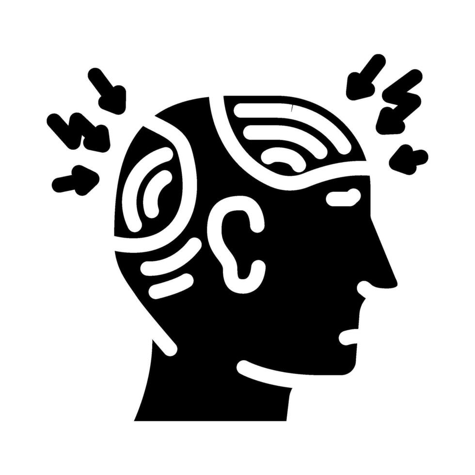 headache diagnosis neurologist glyph icon illustration vector