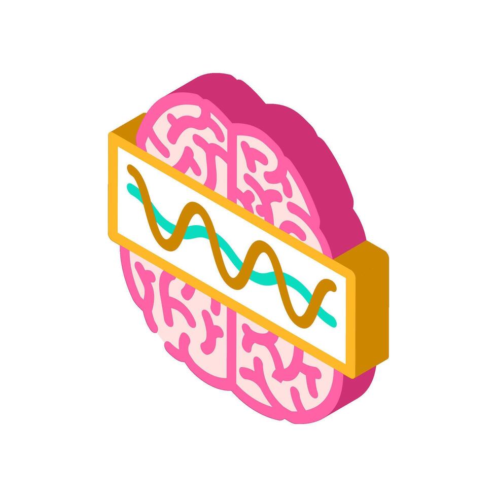 brain waves study isometric icon illustration vector