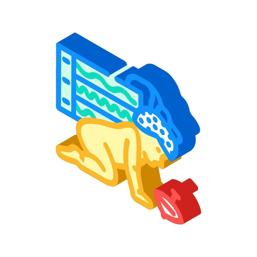pediatric neurology neurologist isometric icon illustration vector