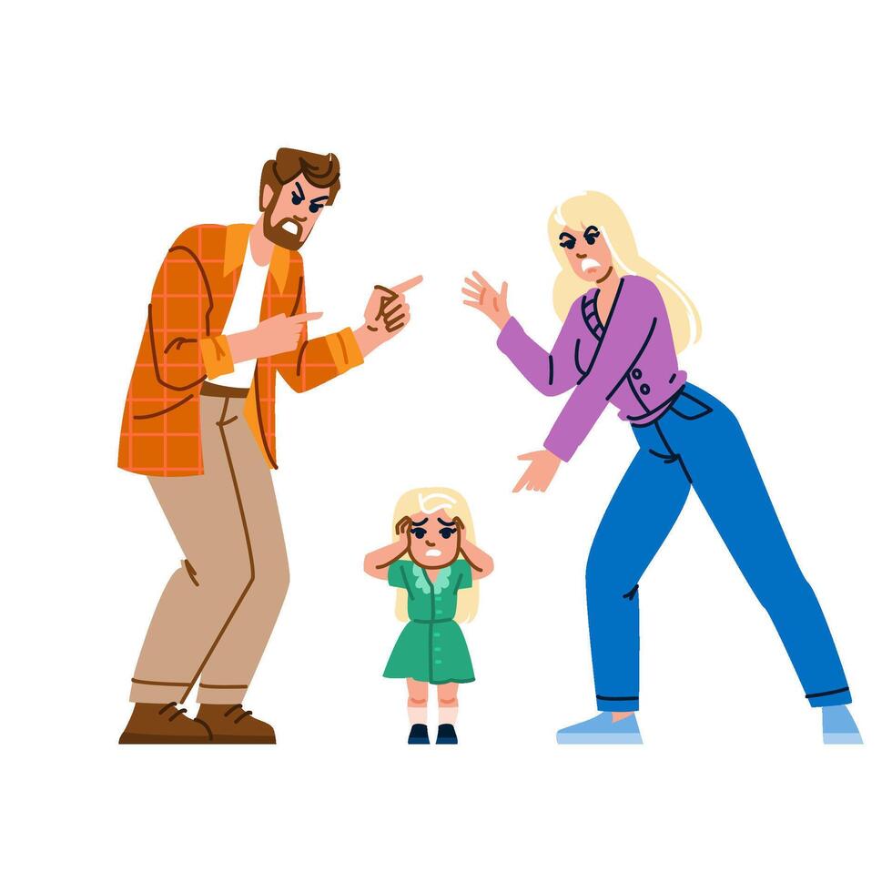 visitation divorce kid fight vector
