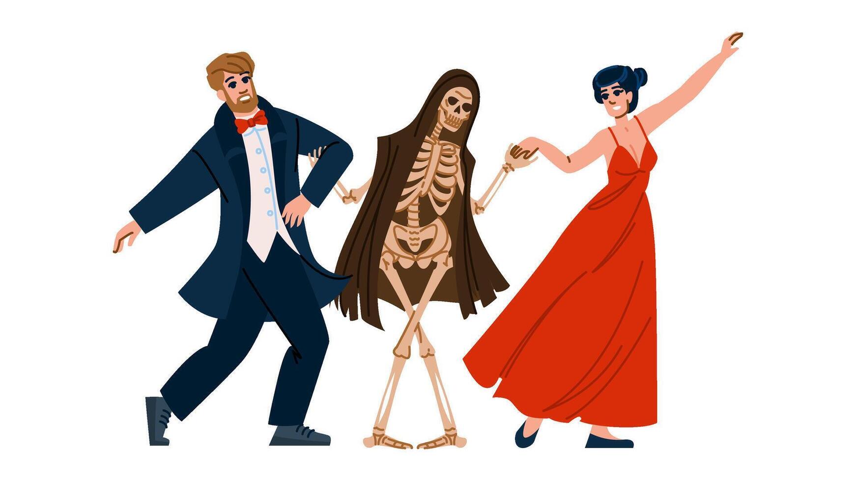 allegory danse macabre vector