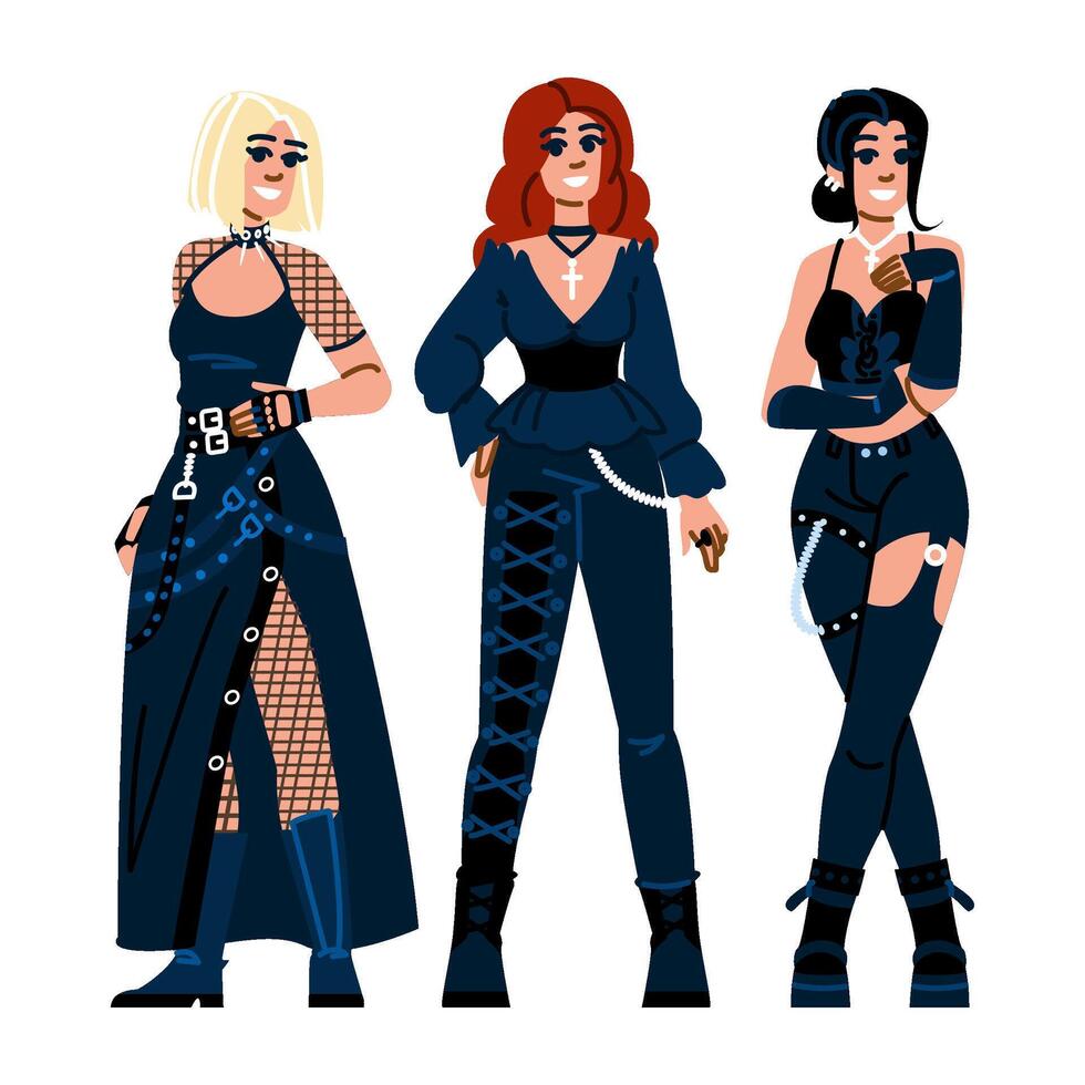 victorian gothic woman fashion vector