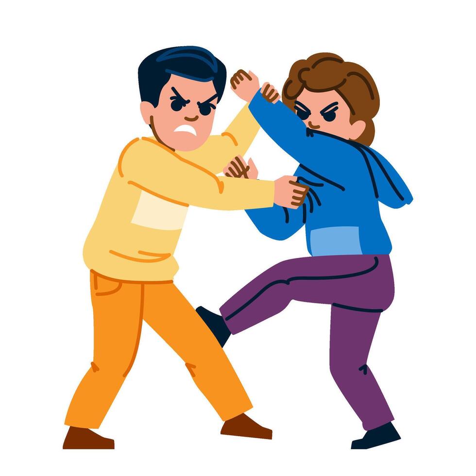 wrestle kid boy fight vector