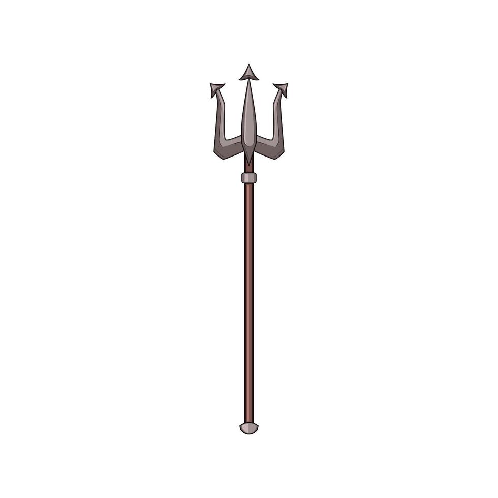poseidon trident magic cartoon illustration vector