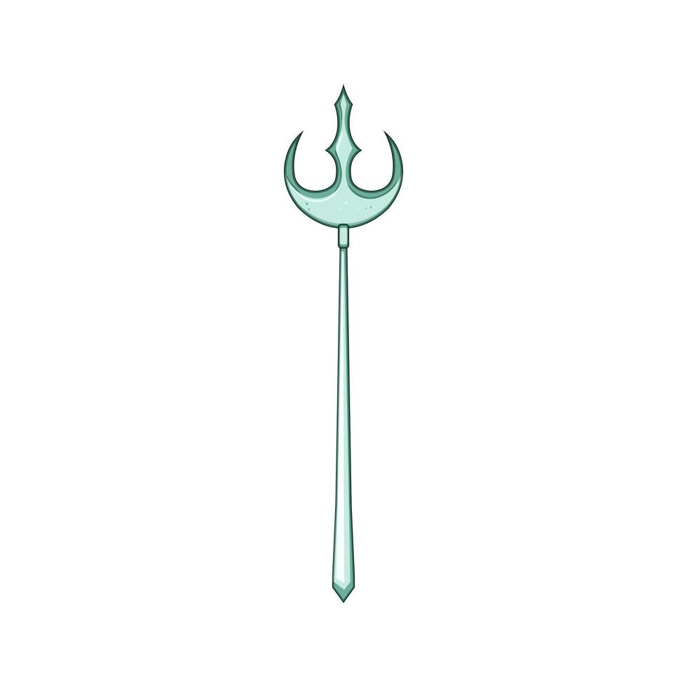 god trident magic cartoon illustration vector