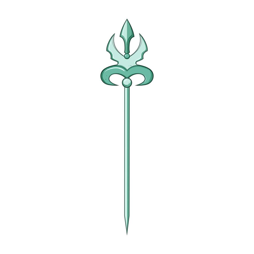 weapon trident magic cartoon illustration vector