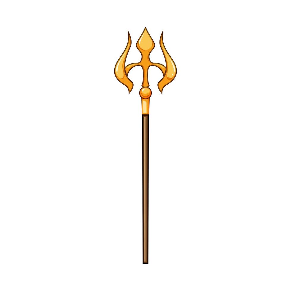 roman trident magic cartoon illustration vector