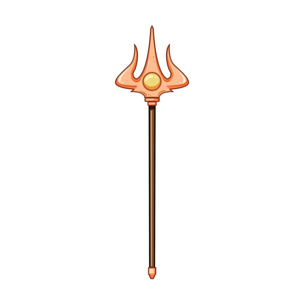 aquatic trident magic cartoon illustration vector