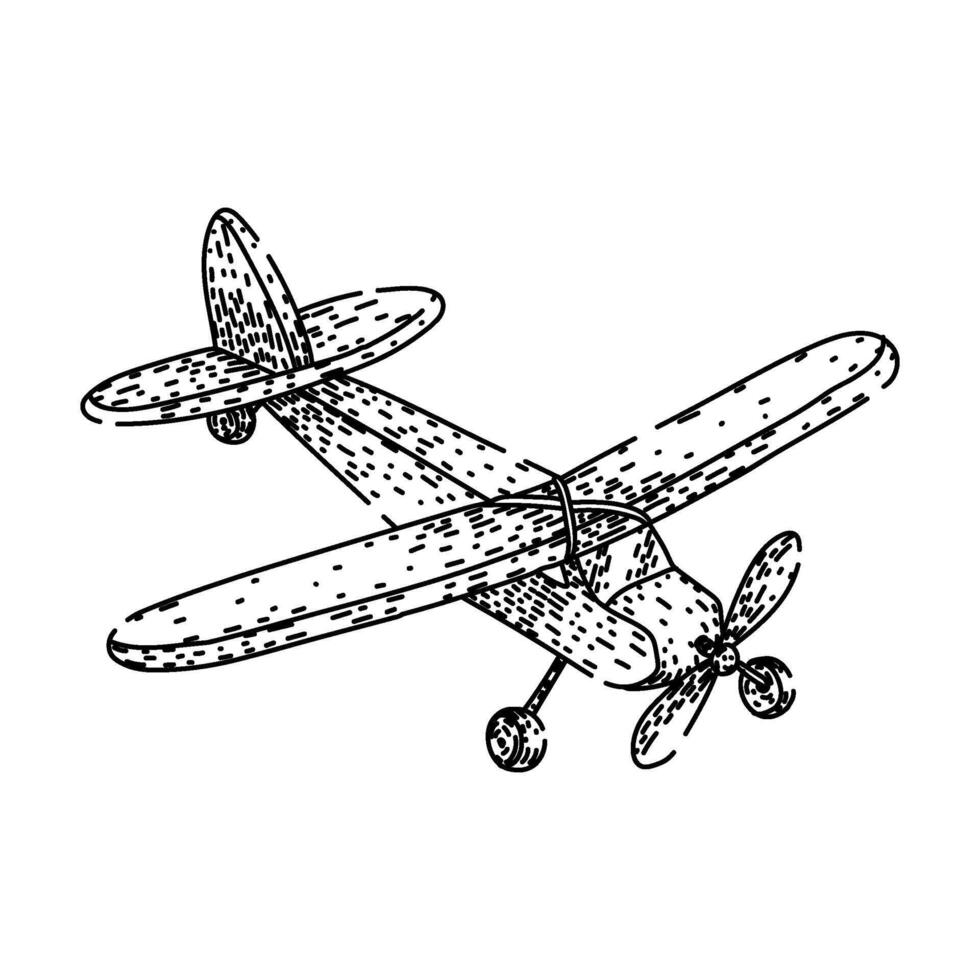 engine model airplane sketch hand vintage vector