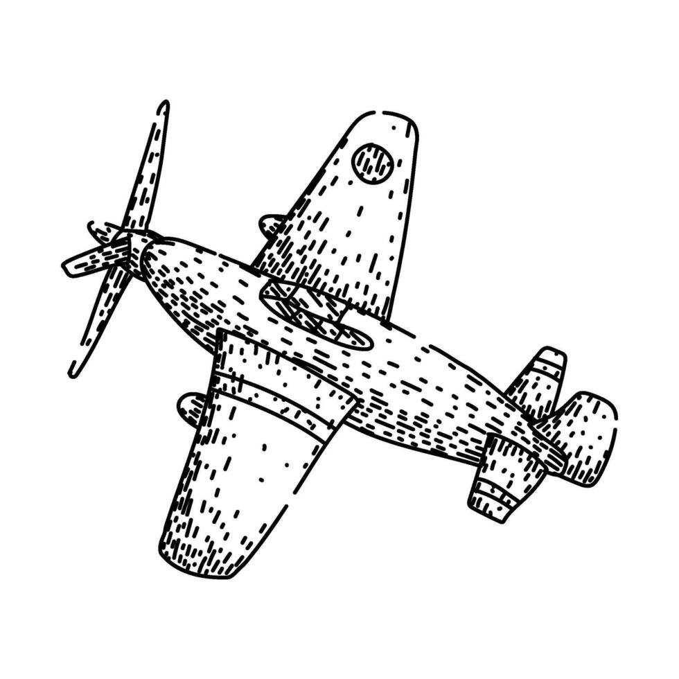 wingspan model airplane hand drawn vector
