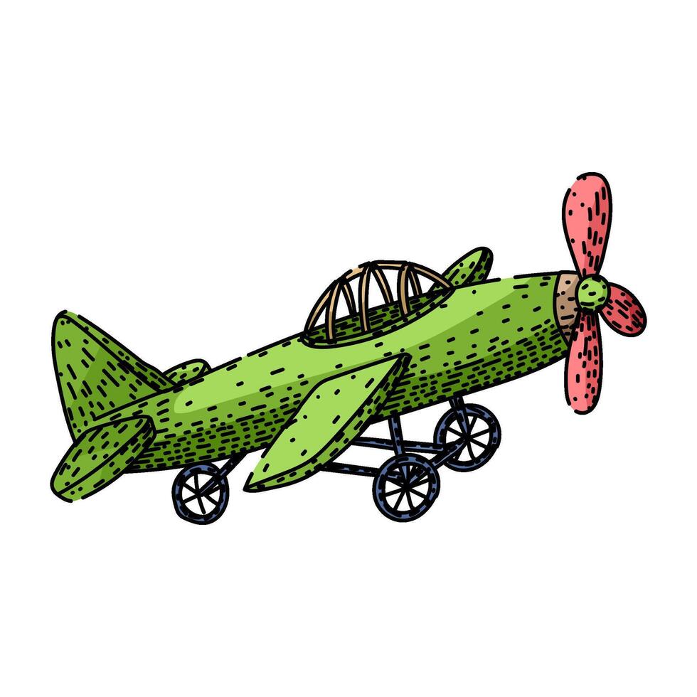 flight model airplane hand drawn vector