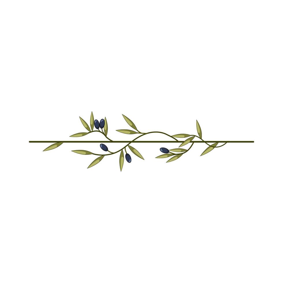 tapas olive border divider cartoon illustration vector